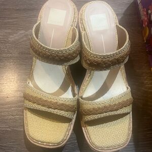 Dolce Vita Braided Tan and Cream Sandals